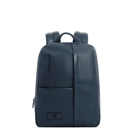 PIQUADRO Zaino PC 14'' espandibile in pelle Blu 