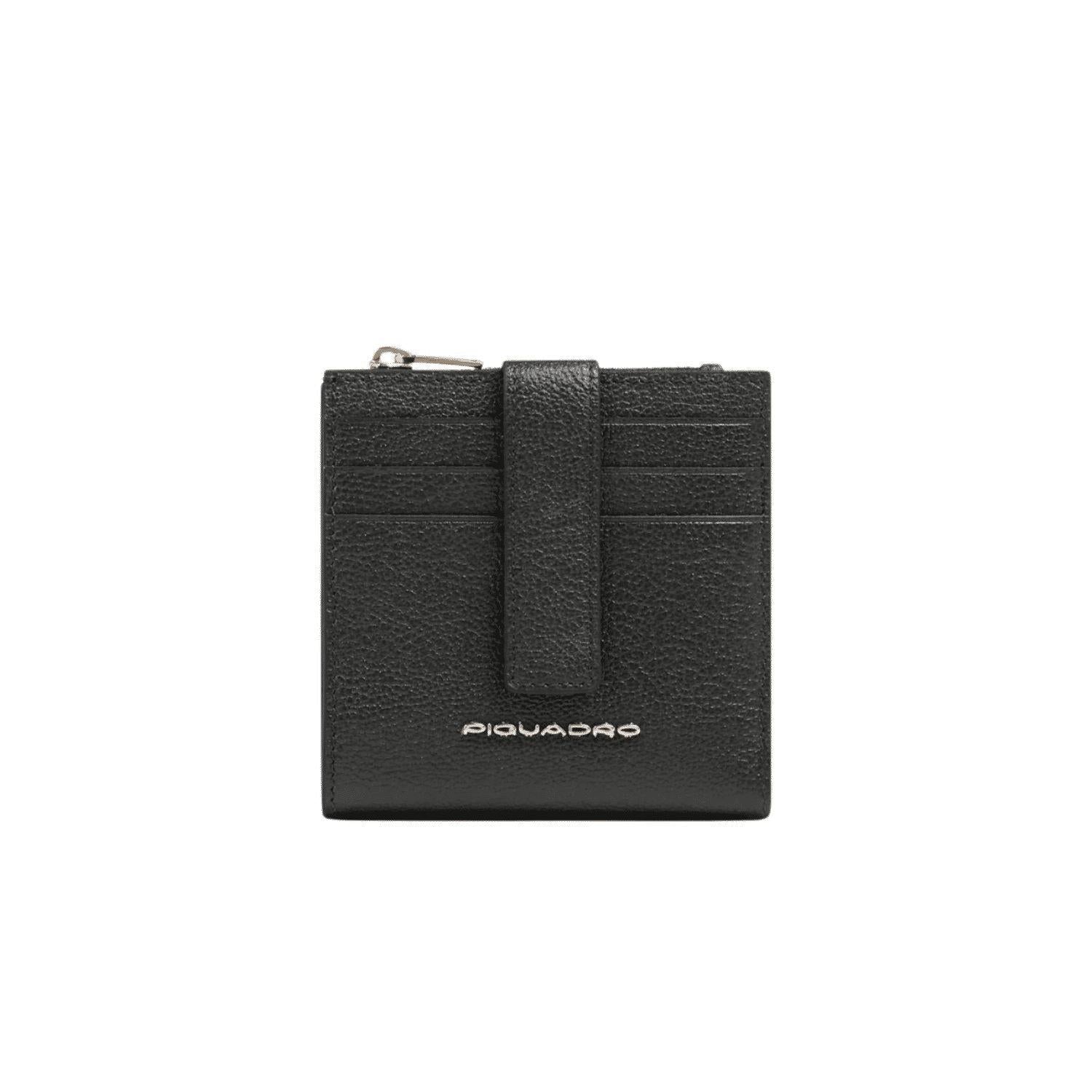 PIQUADRO Portacarte di credito donna in pelle Nero 