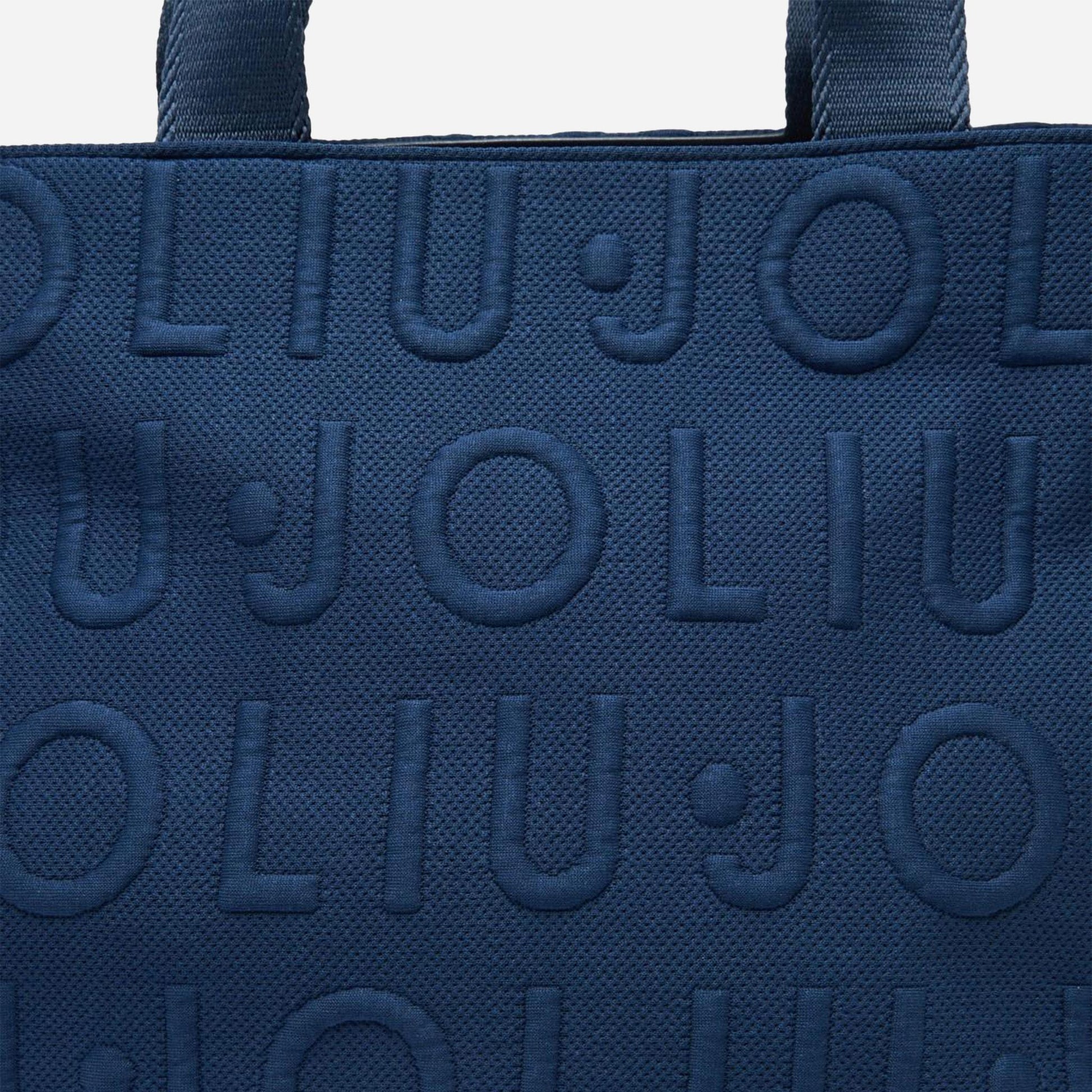 LIU JO Borsa tote media in maglia Blue sky 