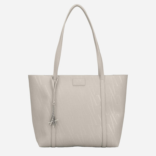 ARMANI EXCHANGE Silvye Monogram borsa shopping a spalla DUST/DUST 