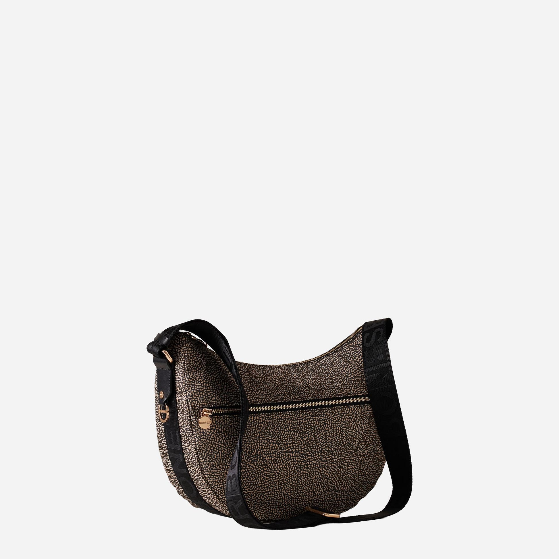 borbonese ECO LINE LUNA BAG MIDDLE OP NATURALE/NERO 