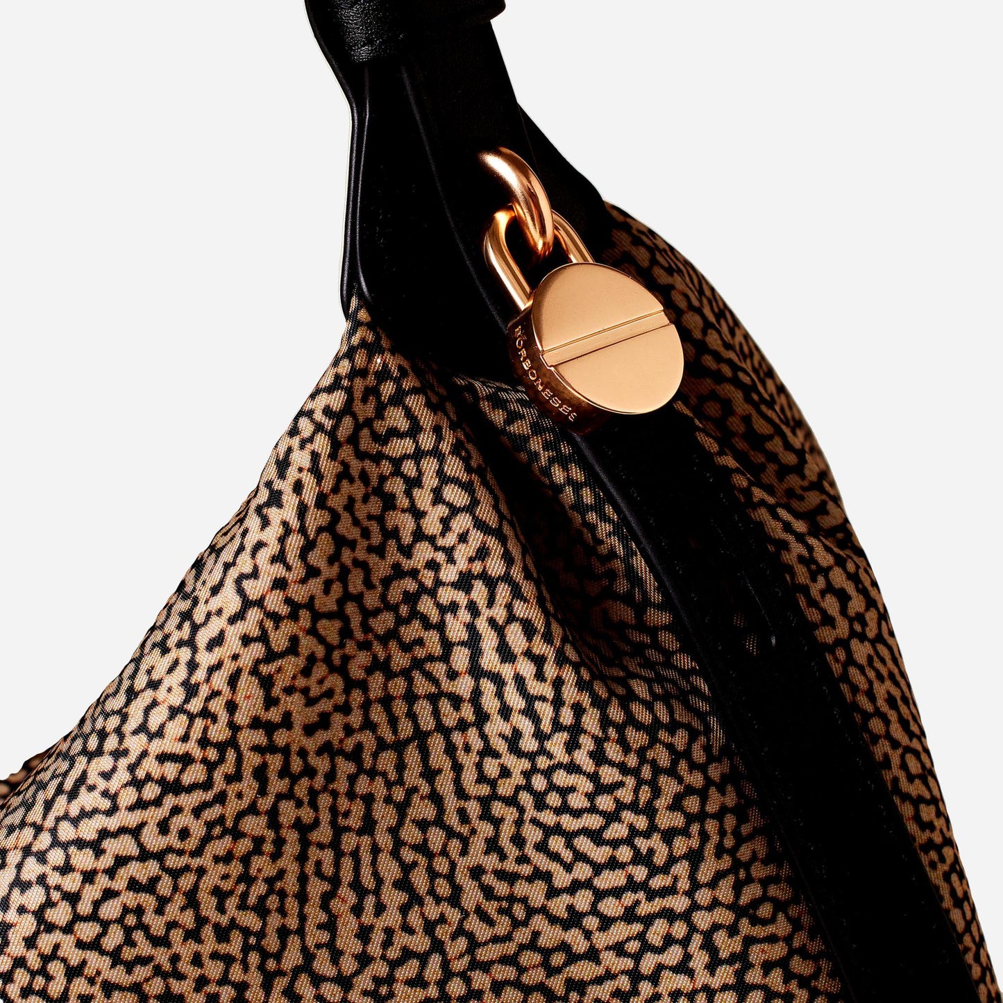 borbonese PRIVE BORSA HOBO MEDIUM OP NATURALE/NERO 
