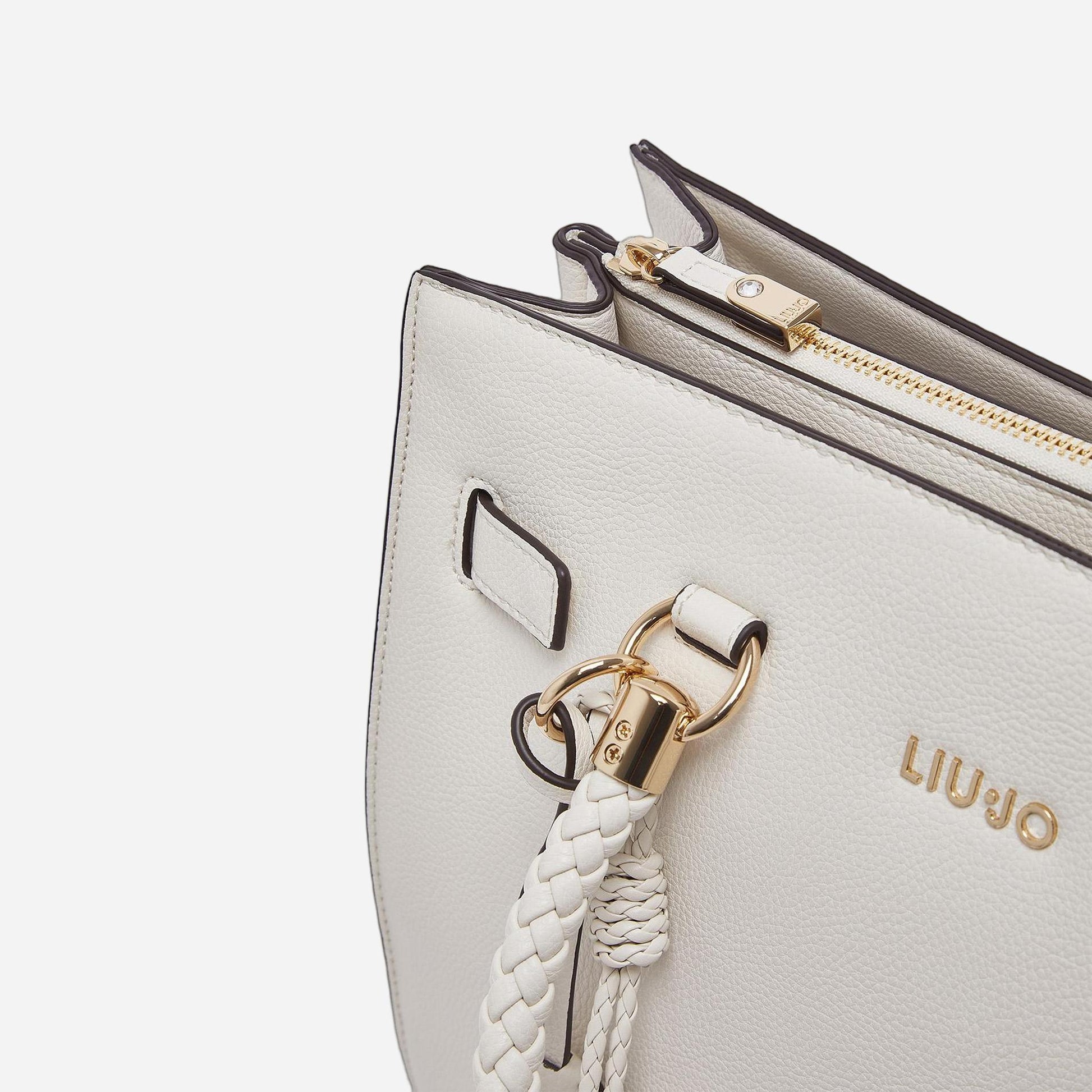 LIU JO Borsa satchel media con charms CREAM 