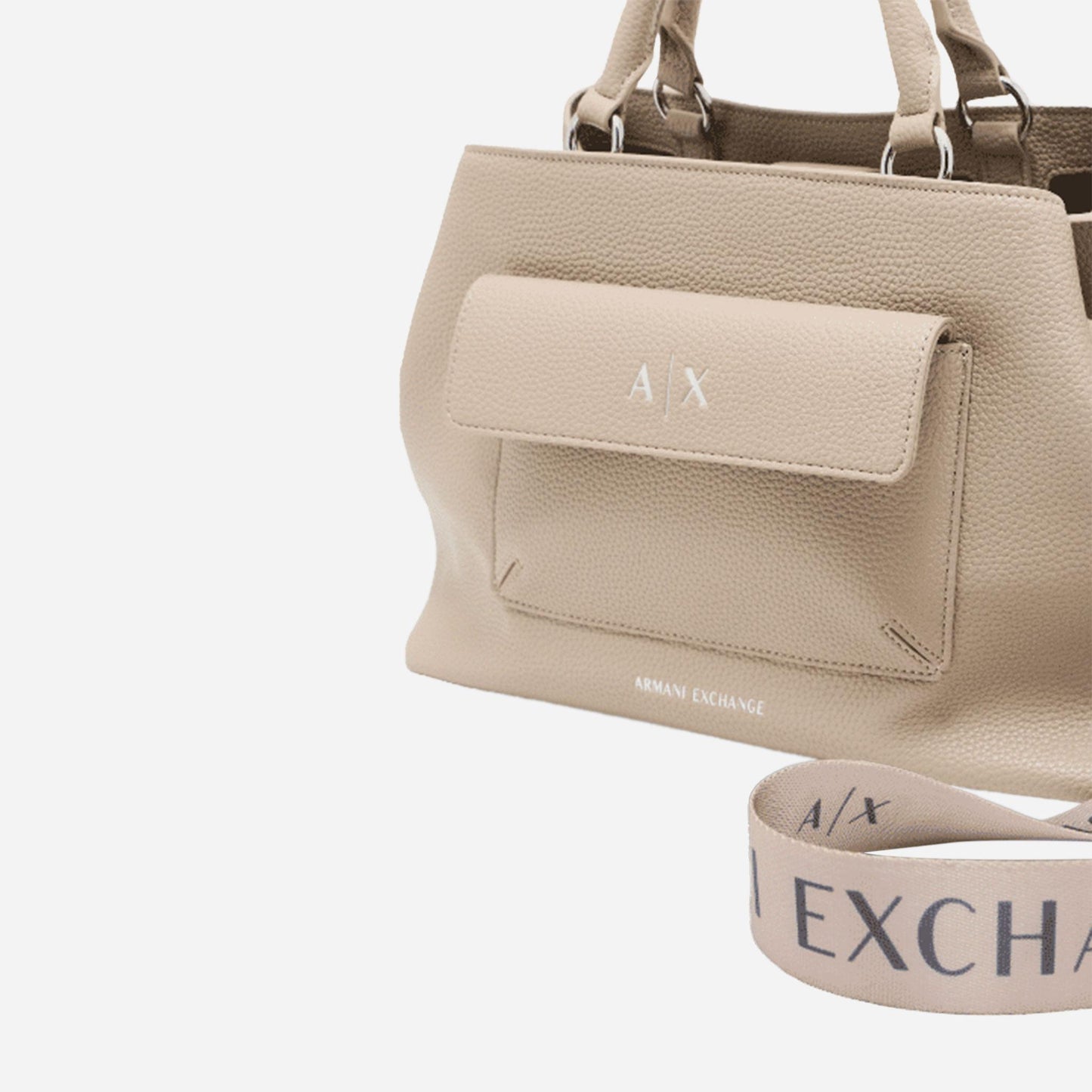 ARMANI EXCHANGE Shopping Bag grande in poliestere SAND 
