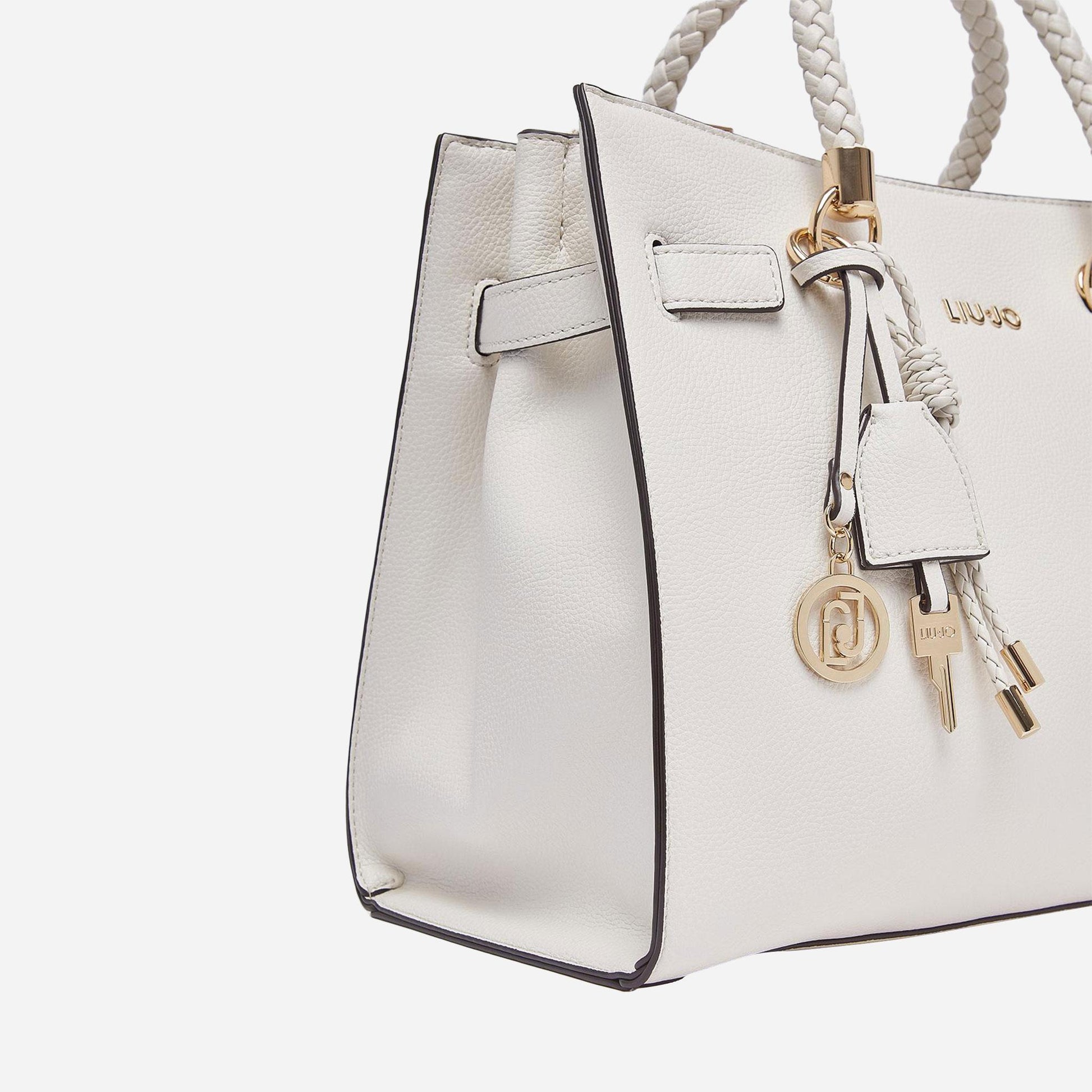 LIU JO Borsa satchel media con charms CREAM 