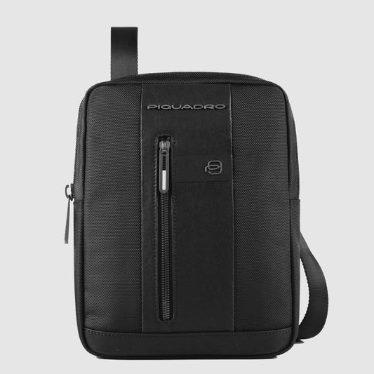 PIQUADRO Borsello porta iPad® in tessuto riciclato e pelle Nero 
