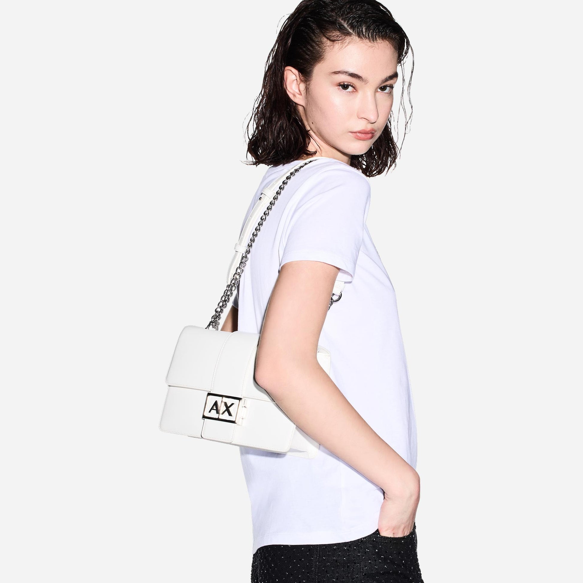 ARMANI EXCHANGE Borsa piccola a tracolla Off White 