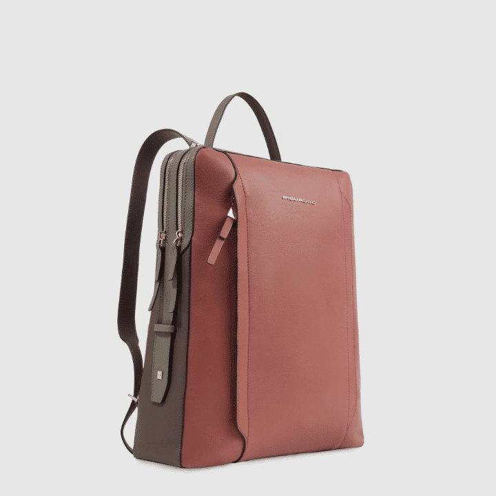 PIQUADRO Zaino donna in pelle arancio/marrone 