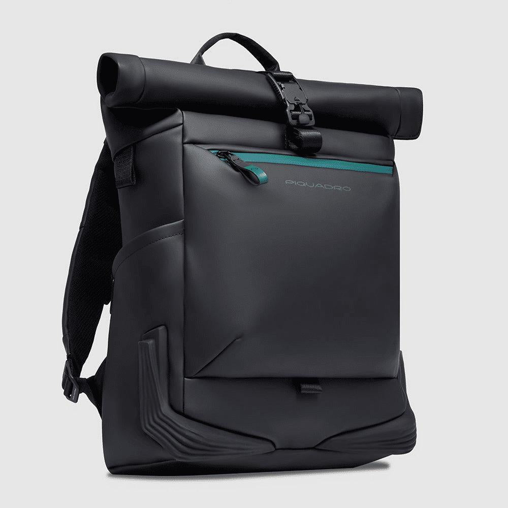 PIQUADRO Zaino roll-top per PC e iPad® Nero 