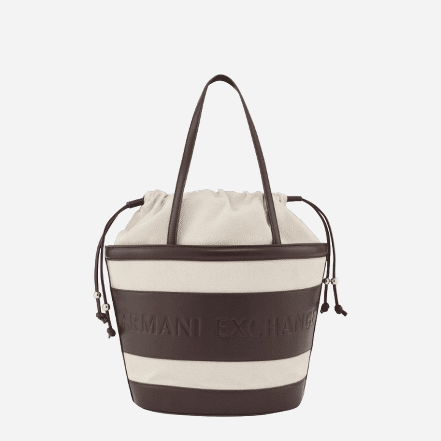 ARMANI EXCHANGE Borsa shopper a spalla in canvas NATURAL / DUSK SHADE 