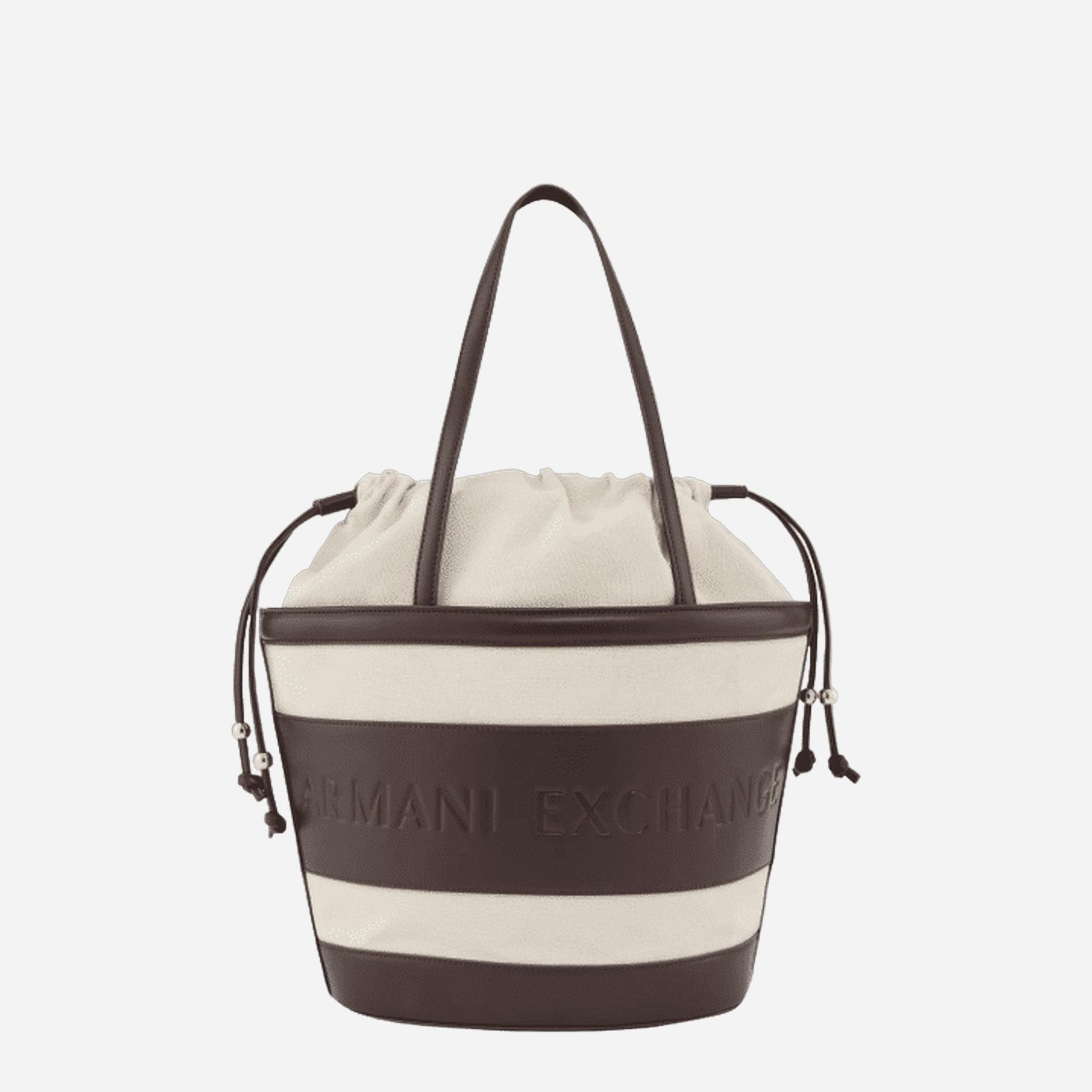 ARMANI EXCHANGE Borsa shopper a spalla in canvas NATURAL / DUSK SHADE 