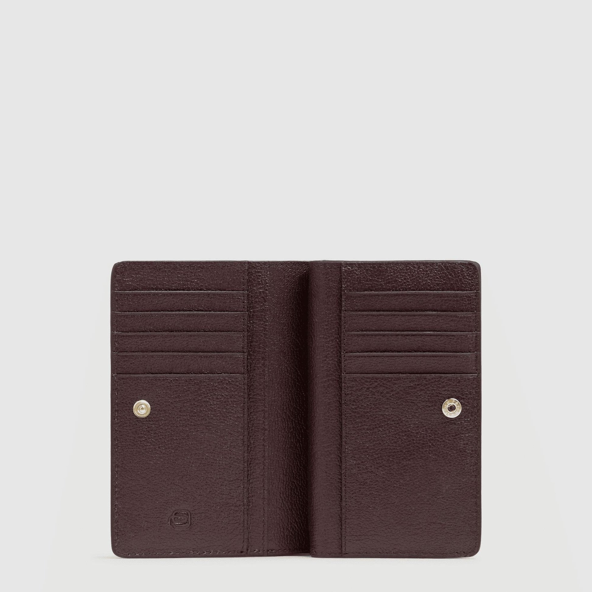 PIQUADRO Portafogli da donna in pelle con porta monete BORDEAUX 
