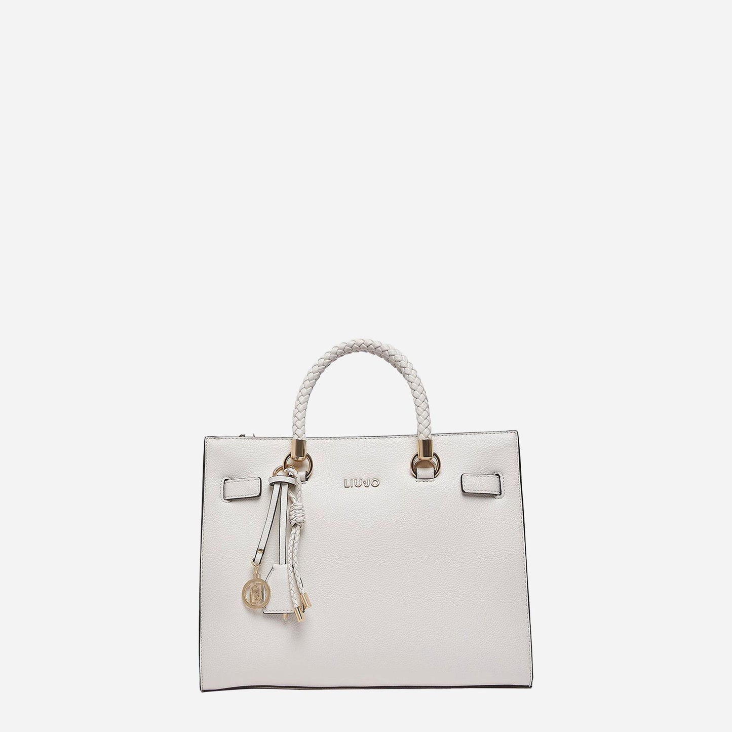 LIU JO Borsa satchel media con charms CREAM 