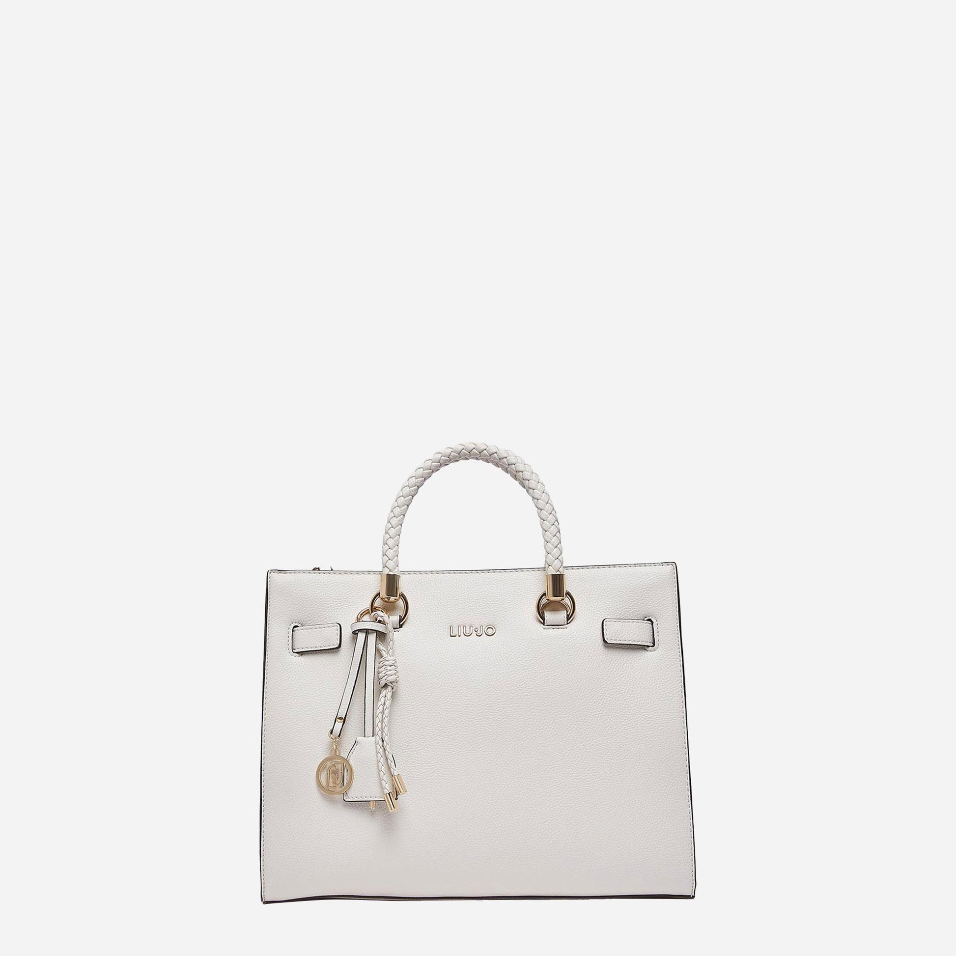 LIU JO Borsa satchel media con charms CREAM 