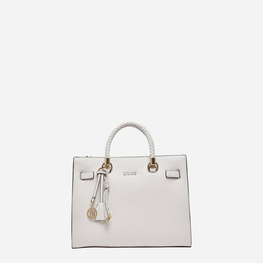 LIU JO Borsa satchel media con charms CREAM 