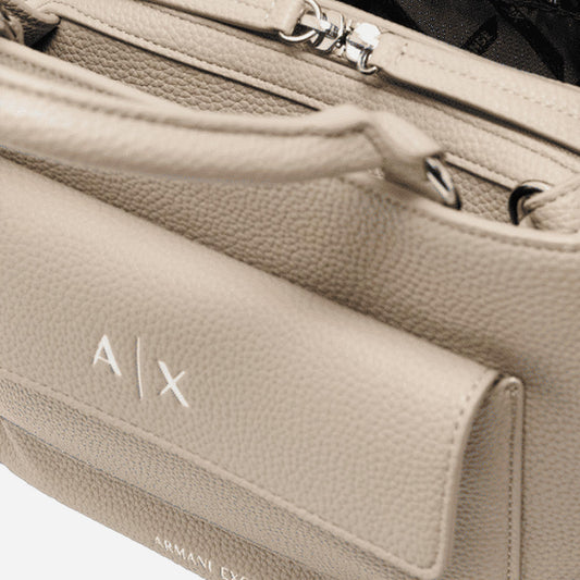 ARMANI EXCHANGE Shopping Bag grande in poliestere SAND 