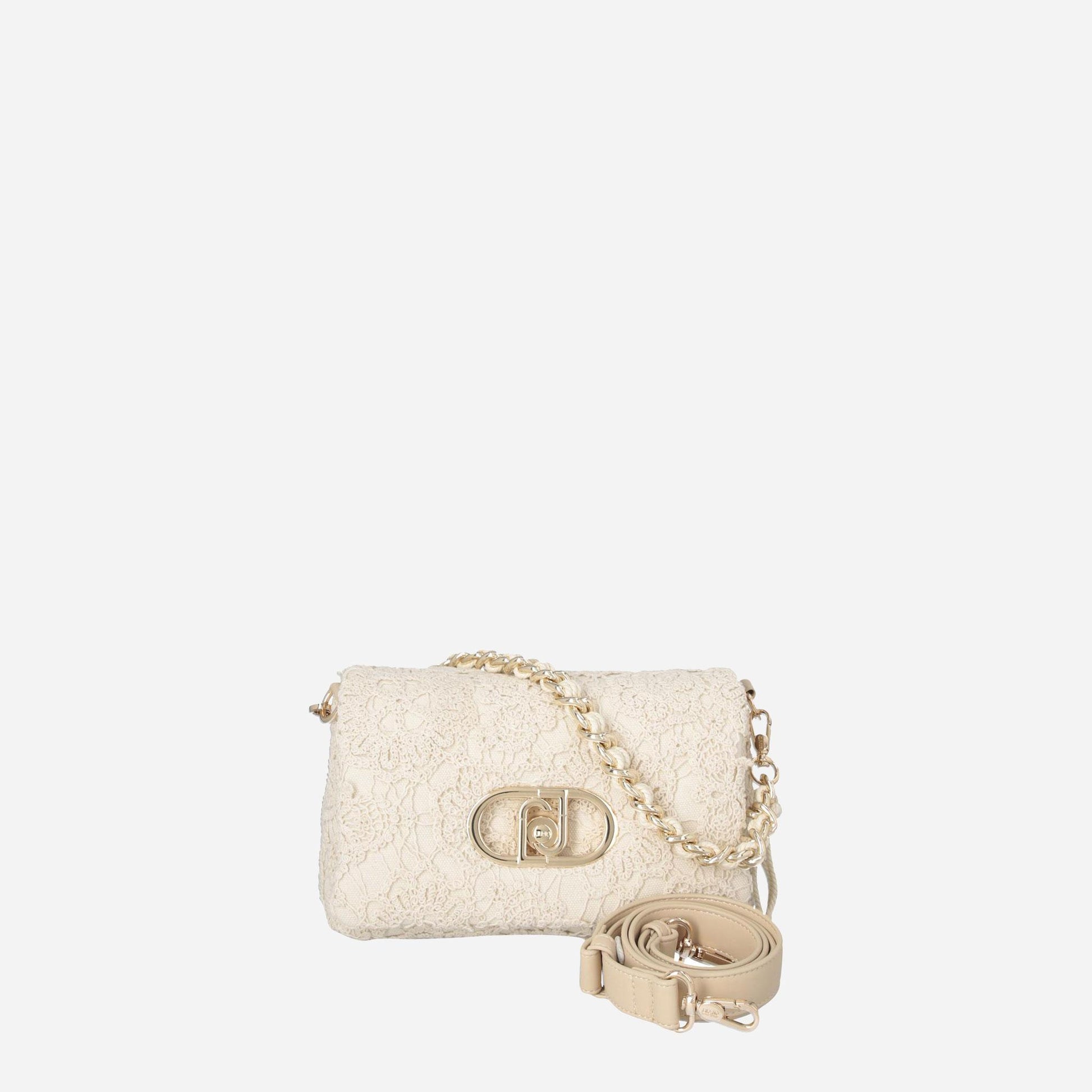 LIU JO Borsa media LaPuffy in crochet CREAM 