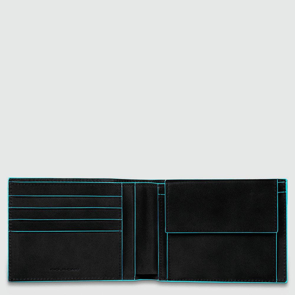 PIQUADRO Portafoglio uomo con portamonete in pelle Nero 