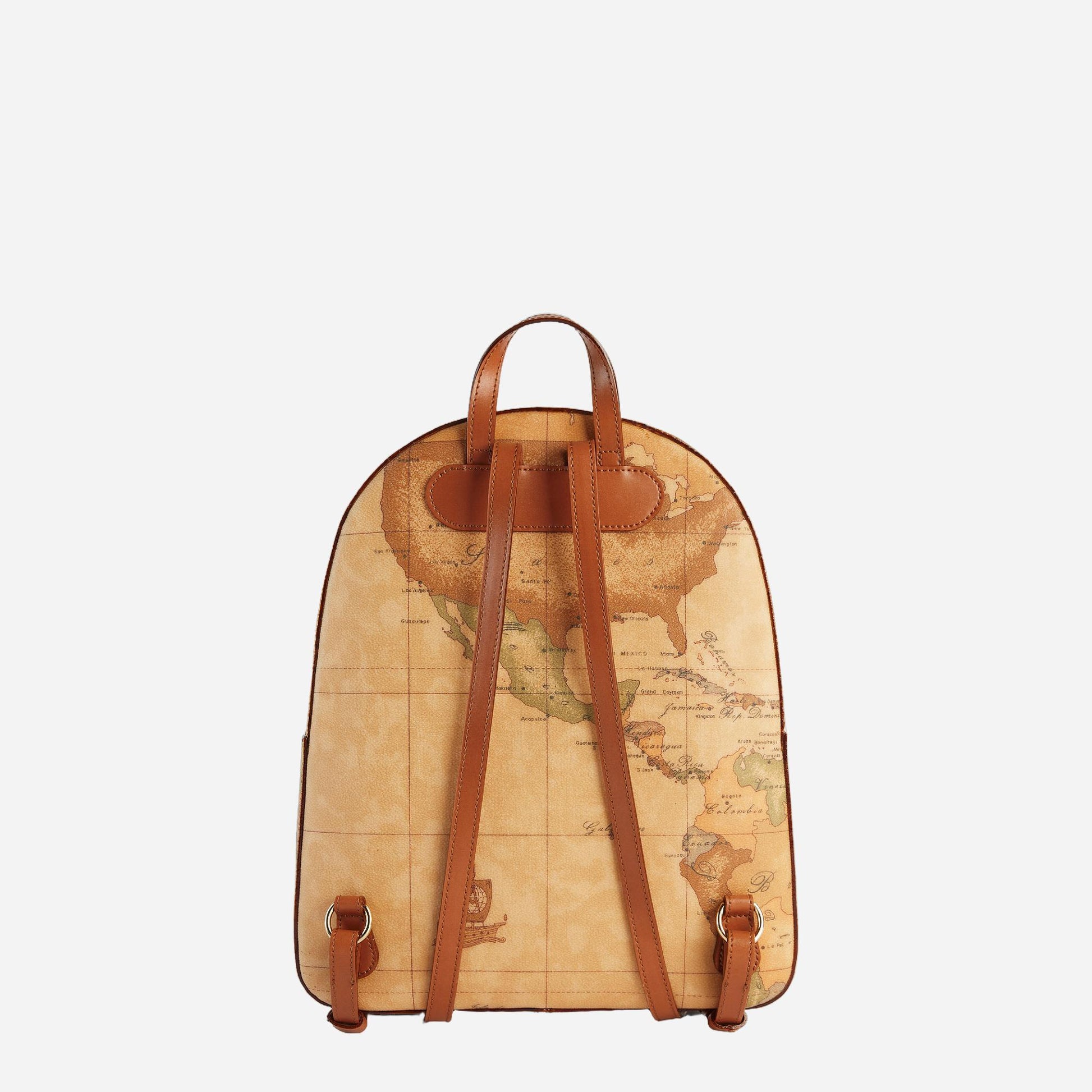 ALVIERO MARTINI Zaino tre tasche in tessuto stampa Geo Classic Naturale Geo Classic 