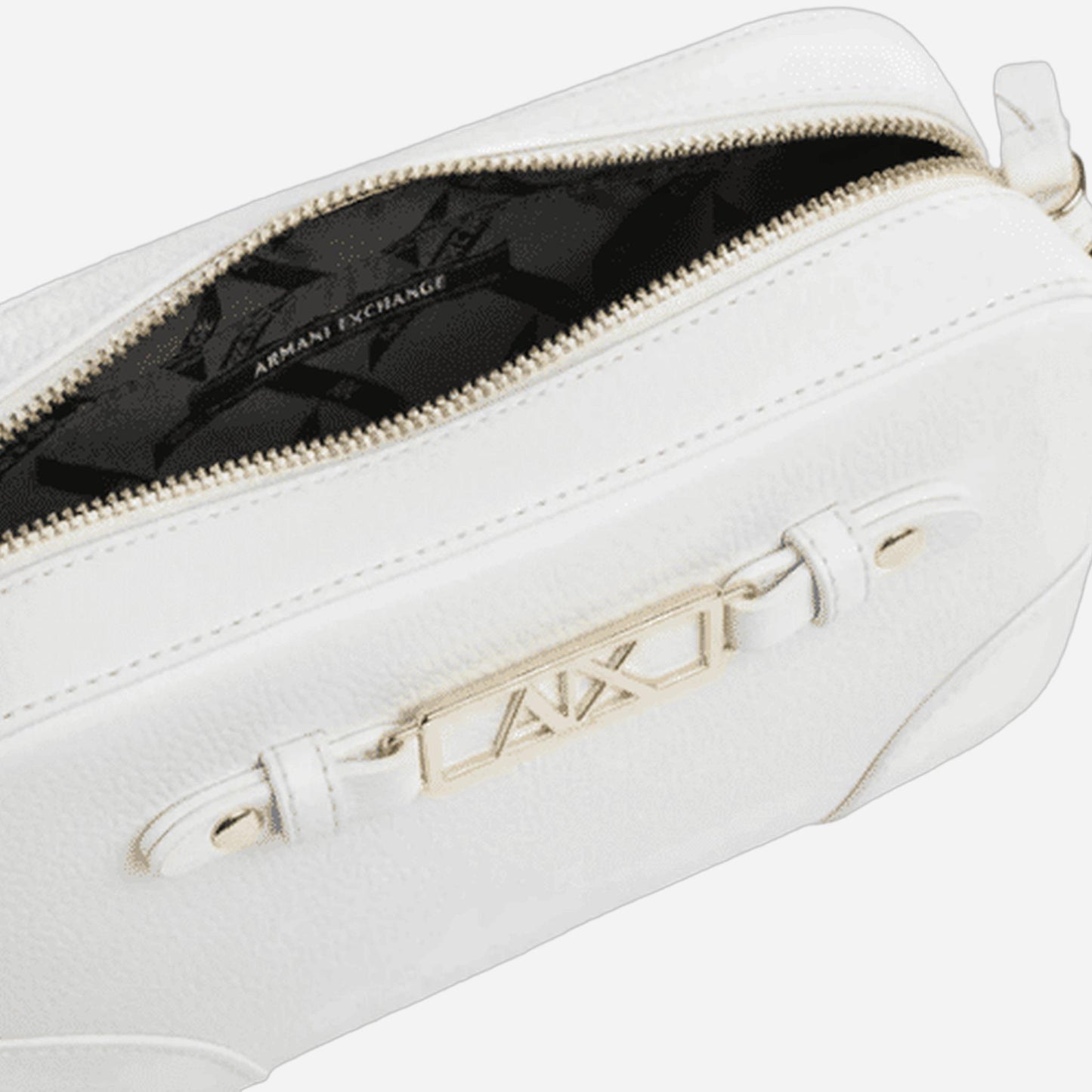 ARMANI EXCHANGE Borsa a tracolla piccola in ecopelle Off White 