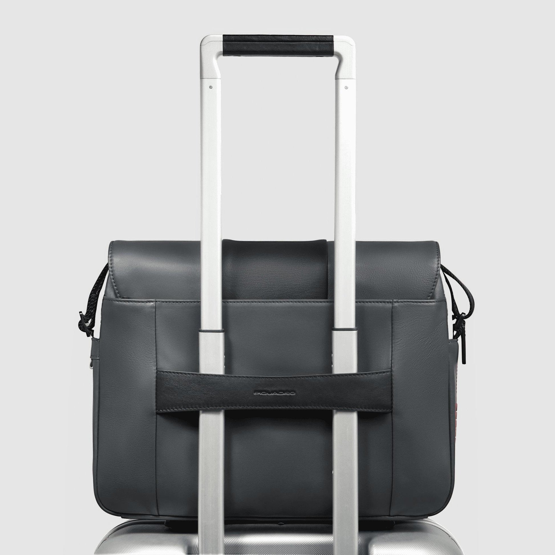 PIQUADRO Borsa messenger uomo in pelle porta pc Grigio/nero 