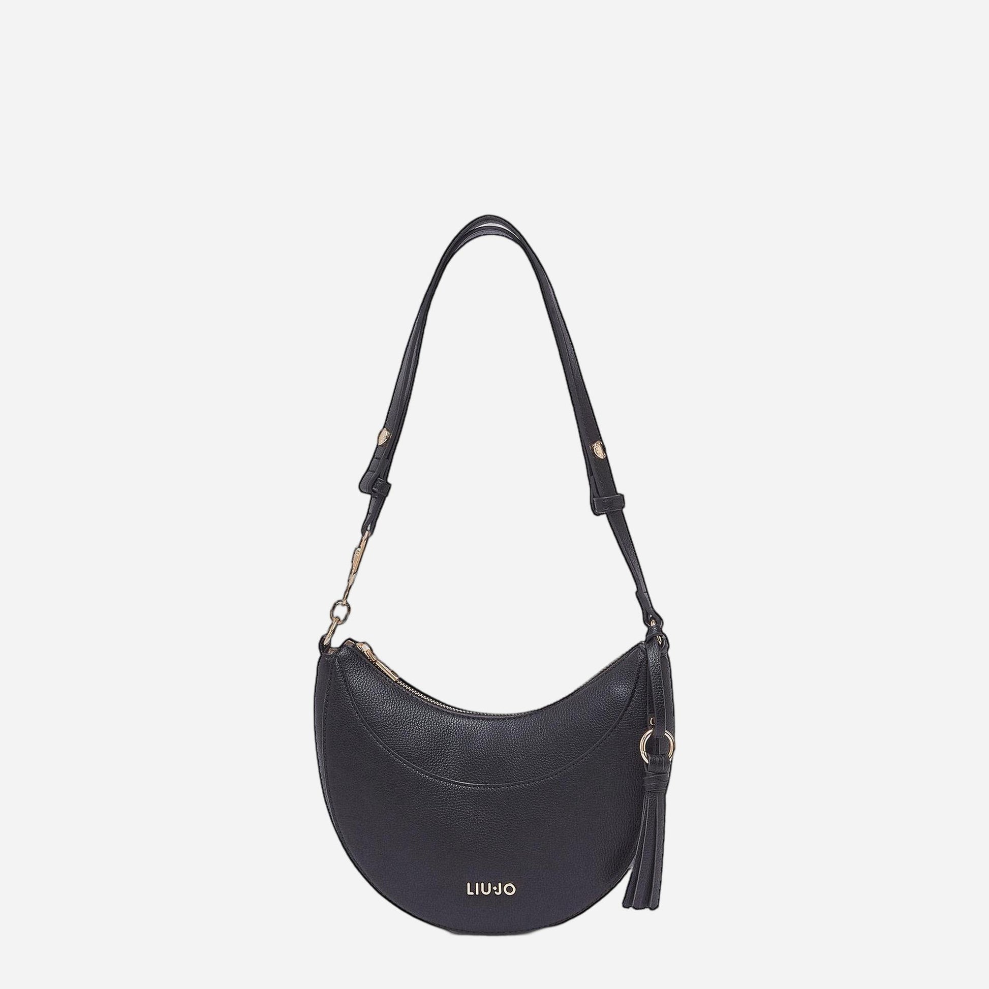 LIU JO Borsa hobo media con charm BLACK 