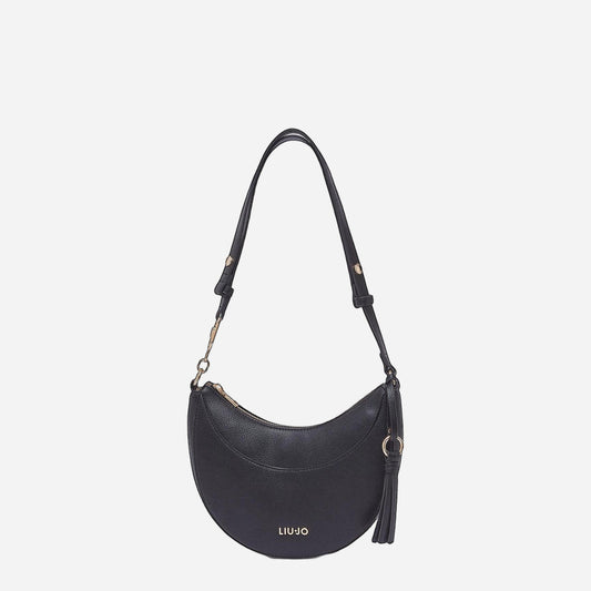 LIU JO Borsa hobo media con charm BLACK 
