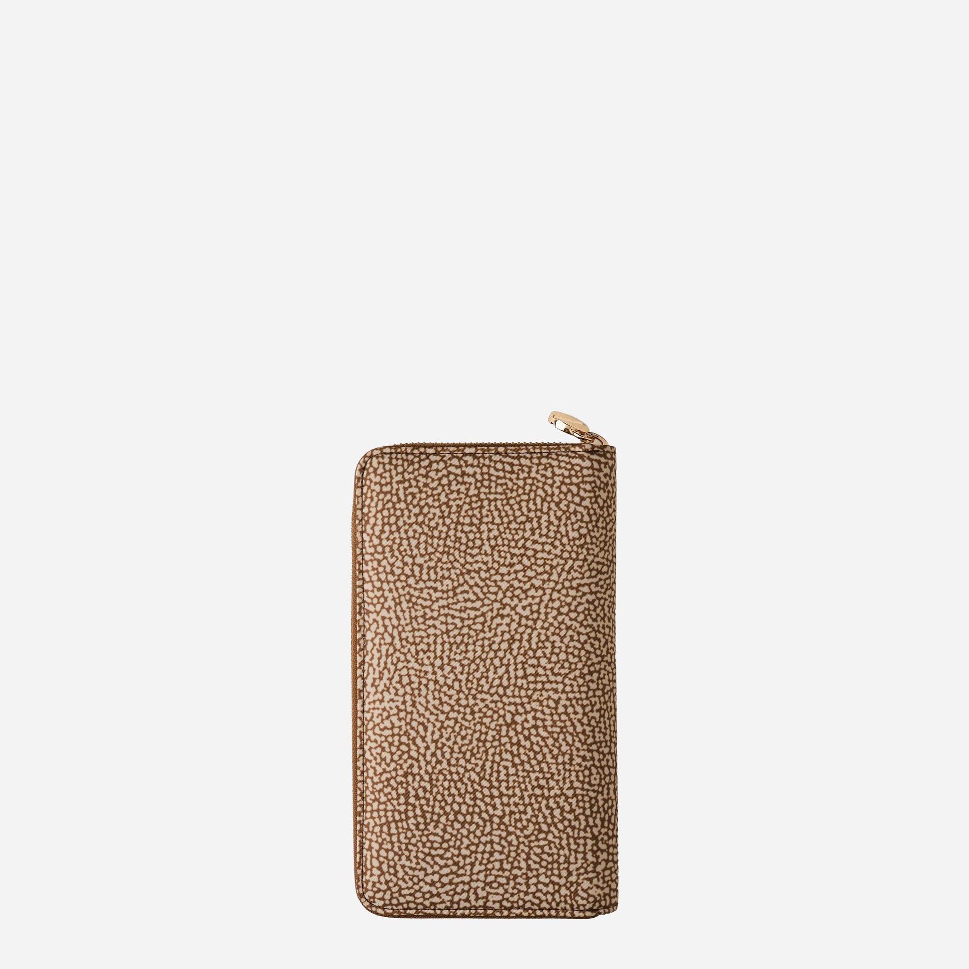 borbonese PORTAFOGLIO LARGE ZIP AROUND Beige/marrone 