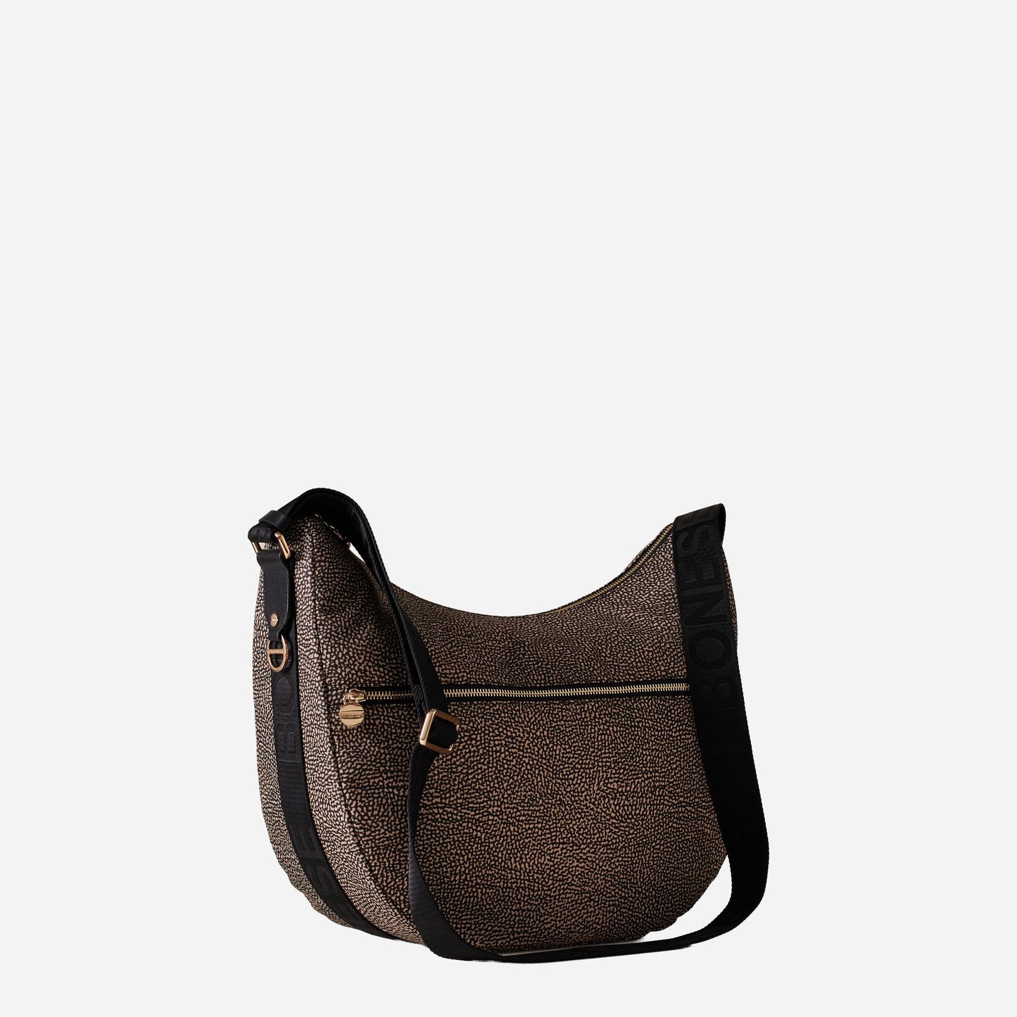 borbonese ECO LINE LUNA BAG MEDIUM OP NATURALE/NERO 