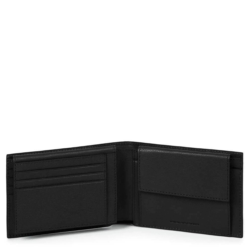 PIQUADRO Portafoglio uomo con porta documenti, porta monete Nero 