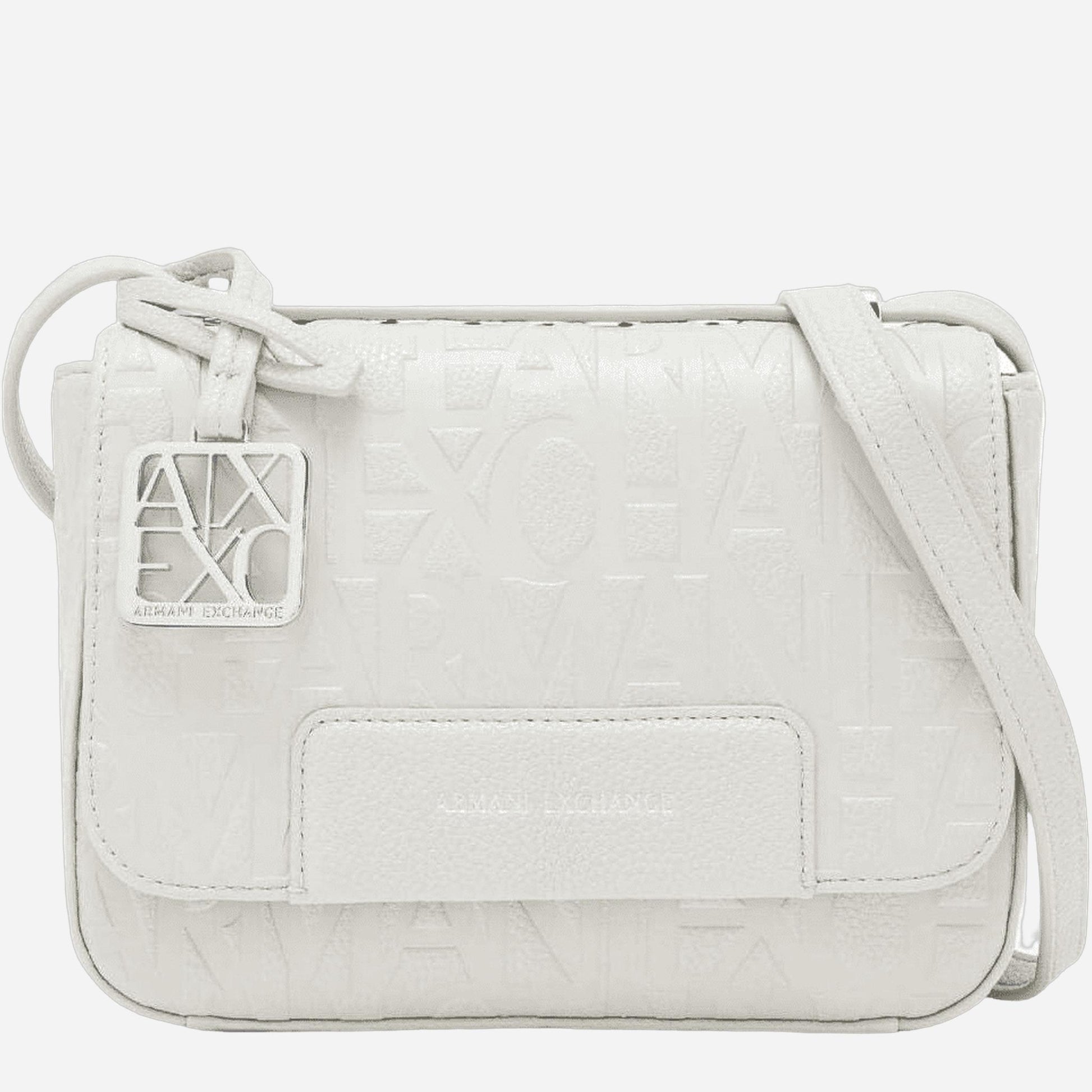 ARMANI EXCHANGE Tracollina logata a tracolla Off White 