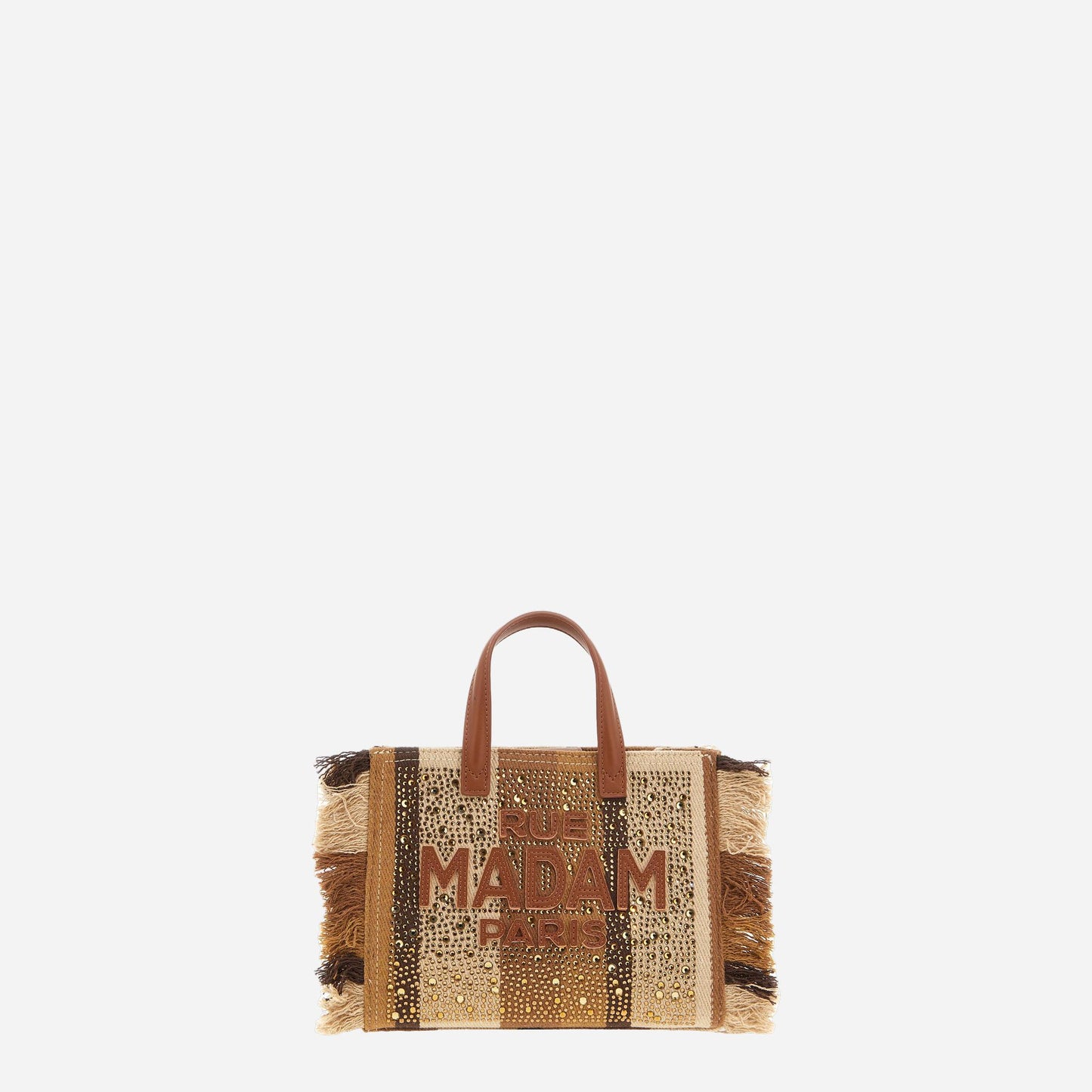 RUE MADAM CASABLANCA MINI TOTE STRIPES BROWN 