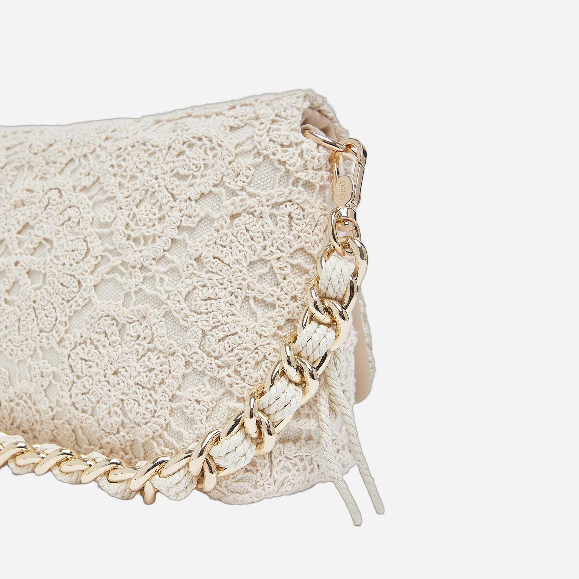 LIU JO Borsa media LaPuffy in crochet CREAM 