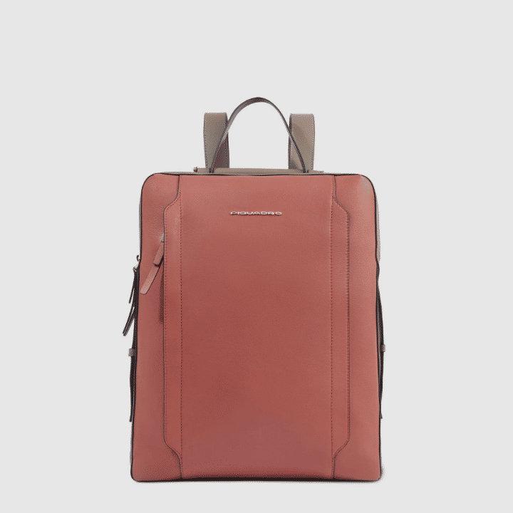 PIQUADRO Zaino donna in pelle arancio/marrone 