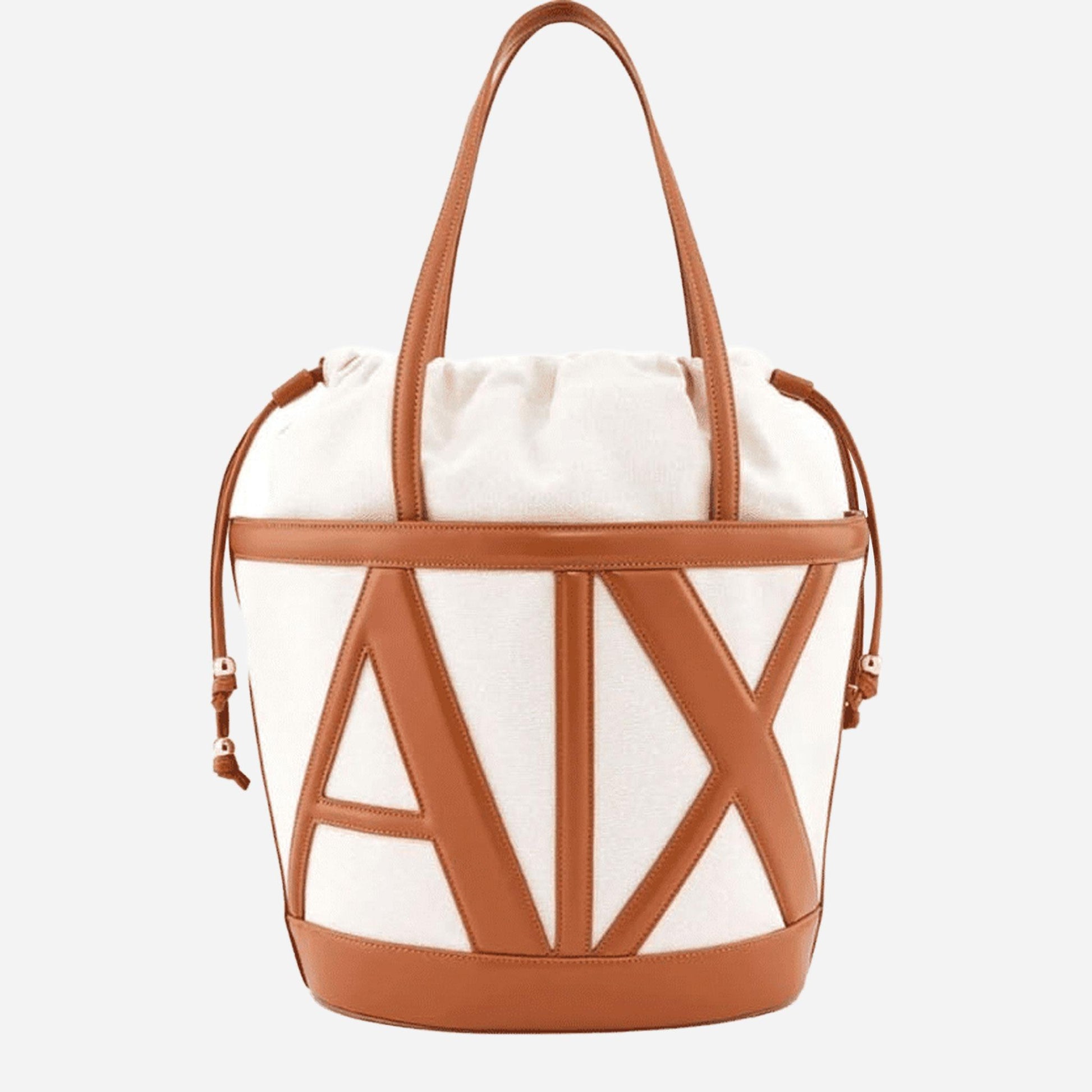 ARMANI EXCHANGE Borsa media a mano in ecopelle NATURAL / SALINE CLAY 