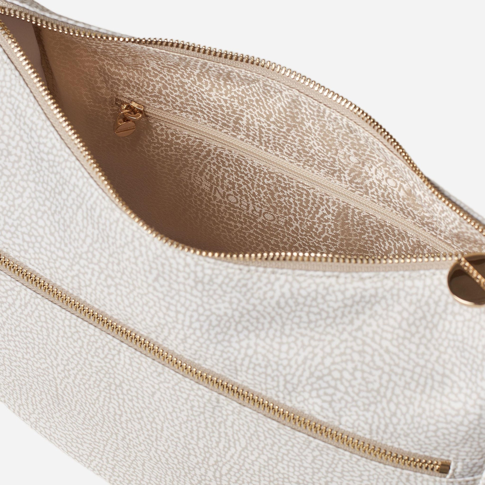 borbonese ECO LINE LUNA BAG SMALL WHITE COTTON 