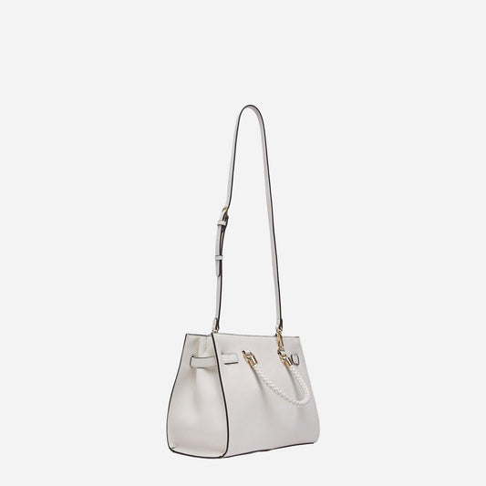 LIU JO Borsa satchel media con charms CREAM 