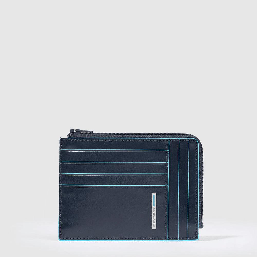 PIQUADRO Portafogli portacarte di credito uomo in pelle BLU2 