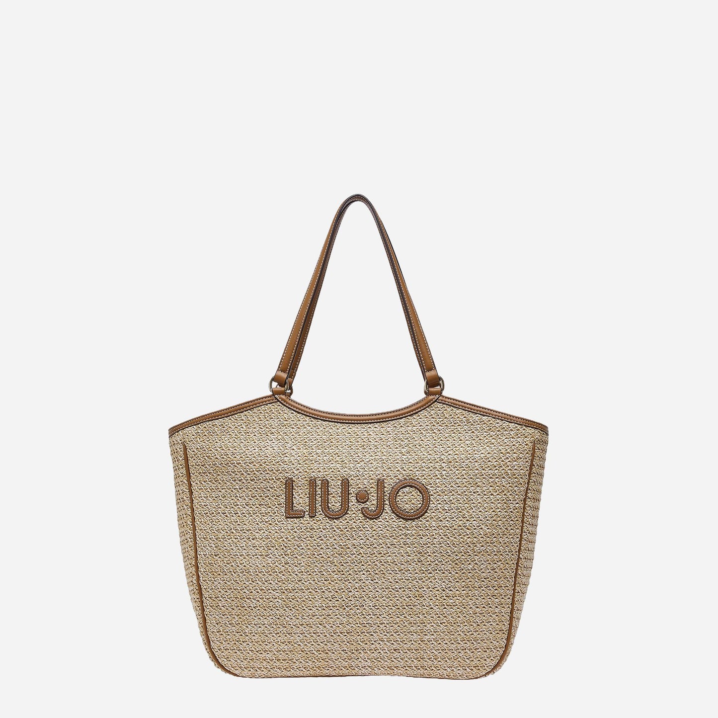 LIU JO Borsa tote grande in rafia Naturale 