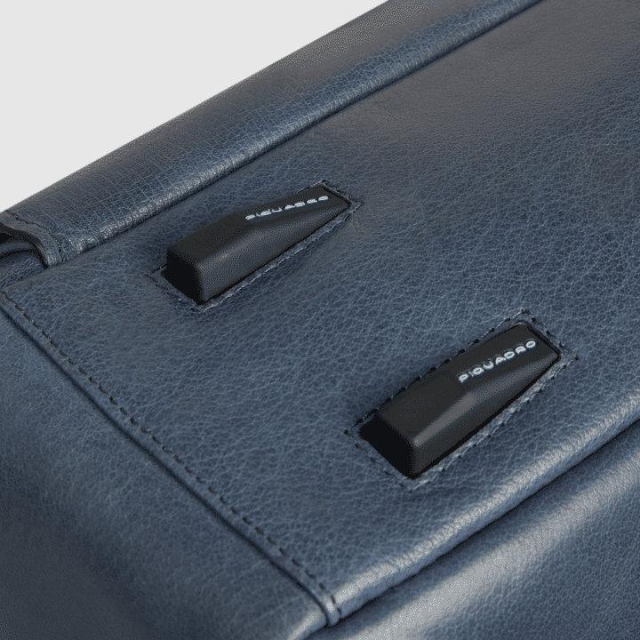PIQUADRO Cartella  2 manici porta PC 15,6'' in pelle Avio 