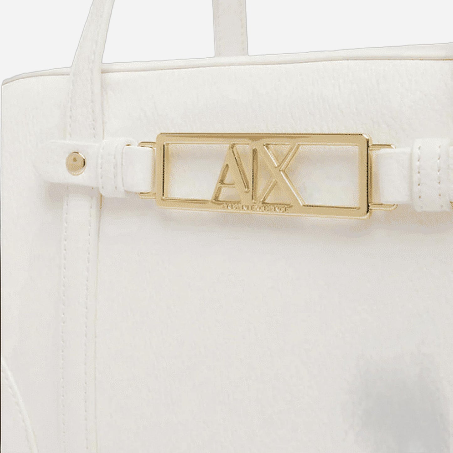 ARMANI EXCHANGE Borsa a mano piccola in ecopelle Off White 