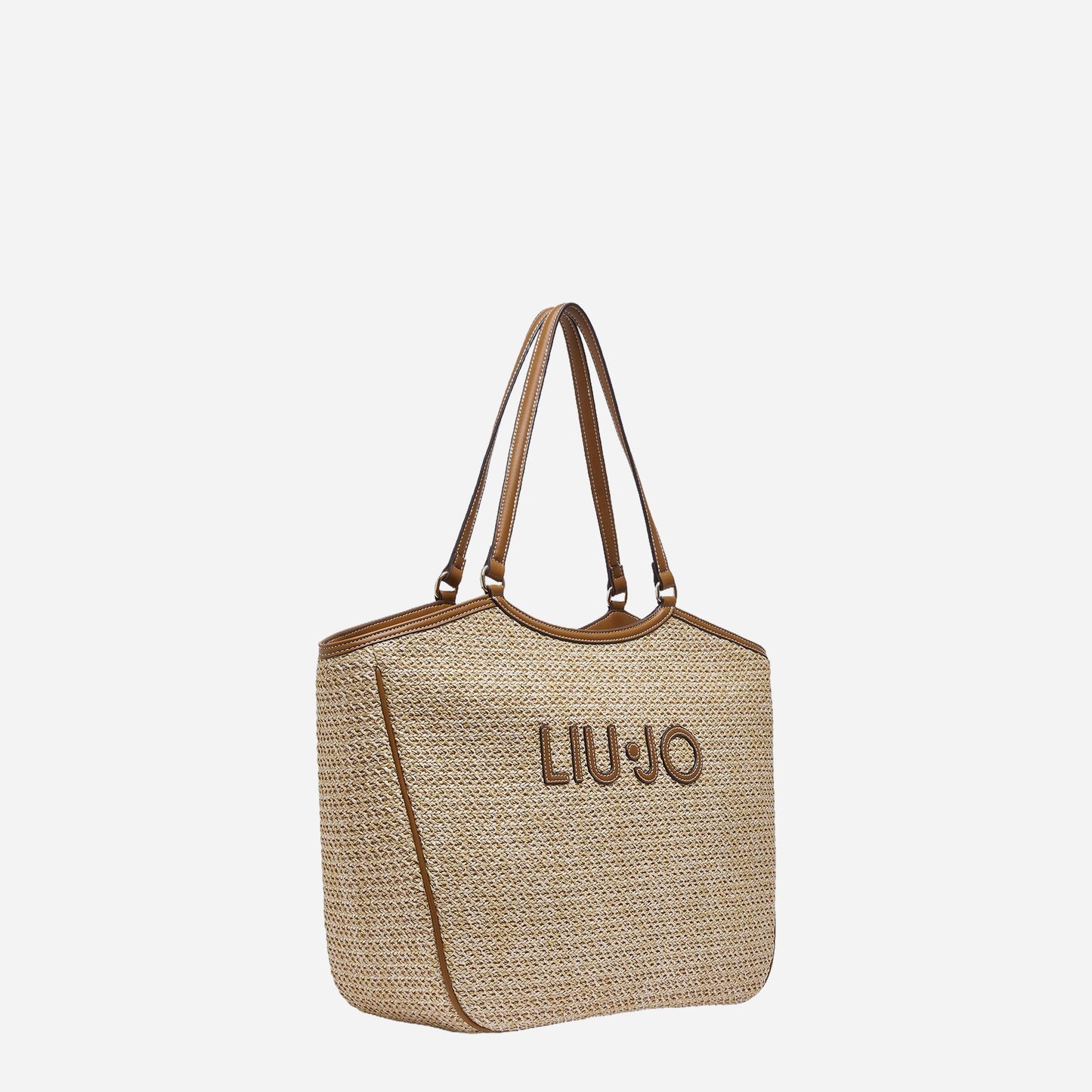 LIU JO Borsa tote grande in rafia Naturale 