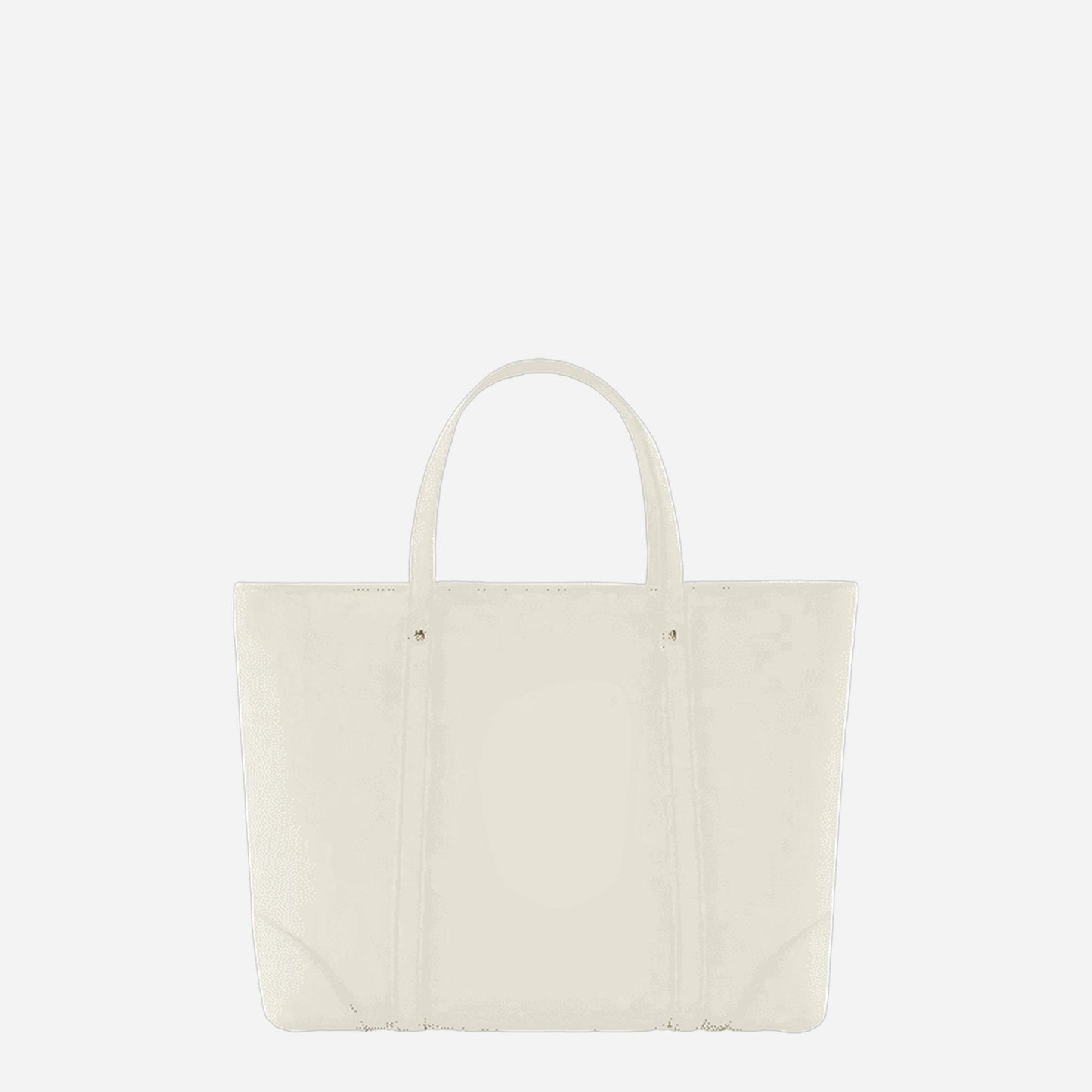 ARMANI EXCHANGE Shopper media in pelle Off White 