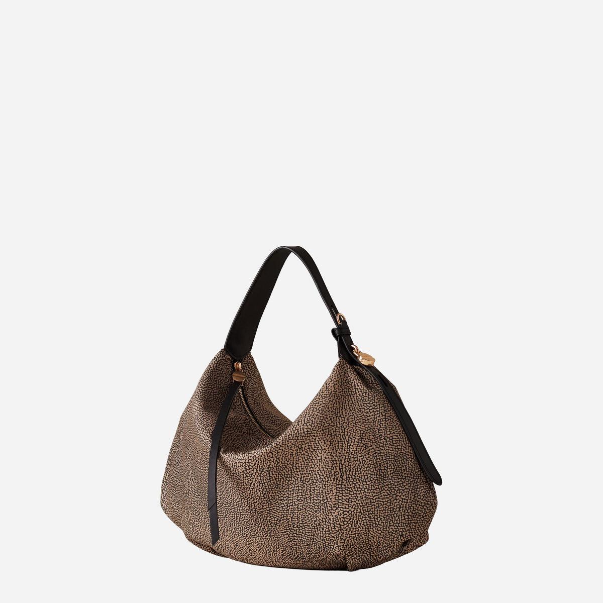 borbonese PRIVE BORSA HOBO MEDIUM OP NATURALE/NERO 