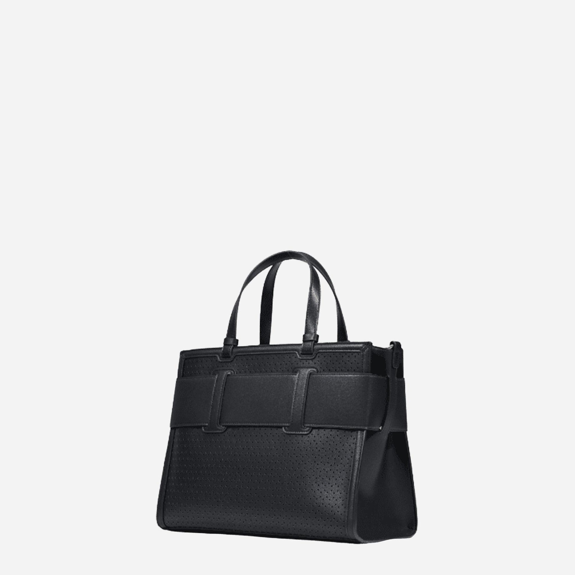 ARMANI EXCHANGE Borsa shopping grande traforata BLACK 