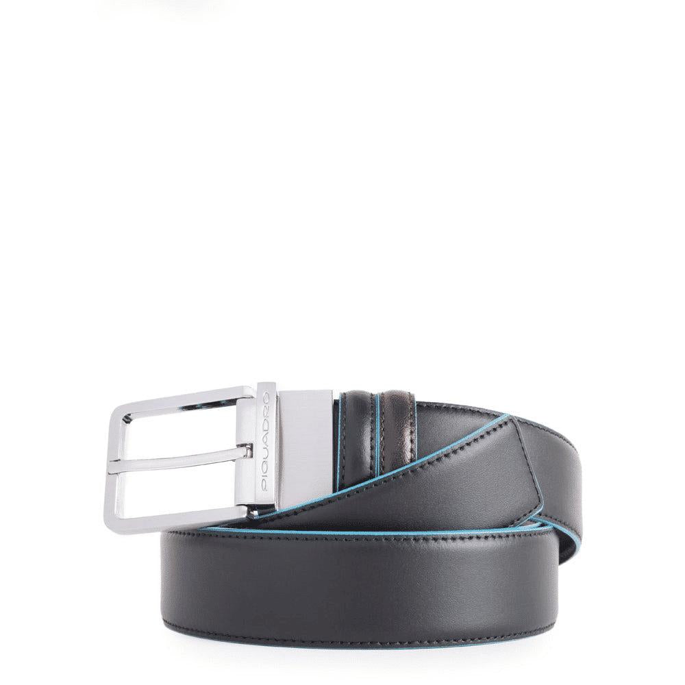 PIQUADRO Cintura uomo reversibile NERO/MOGANO 