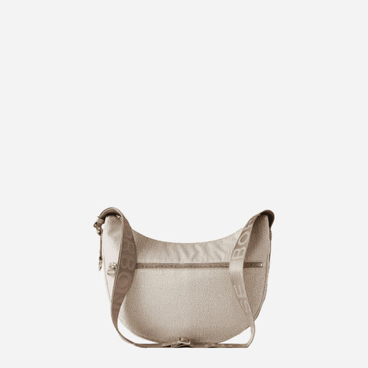 borbonese ECO LINE LUNA BAG MIDDLE WHITE COTTON 