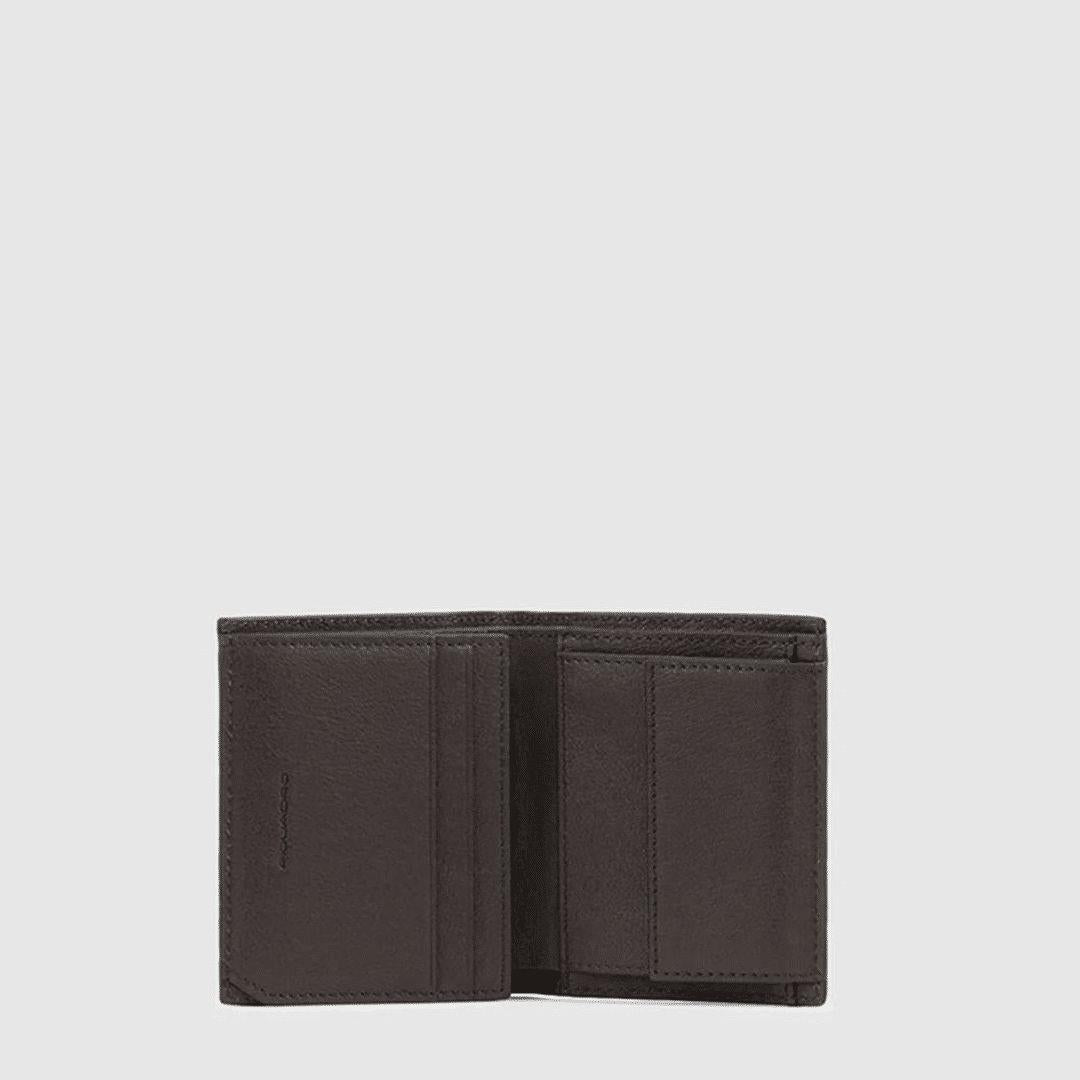 PIQUADRO Portafoglio uomo verticale in pelle, porta monete Cuoio 