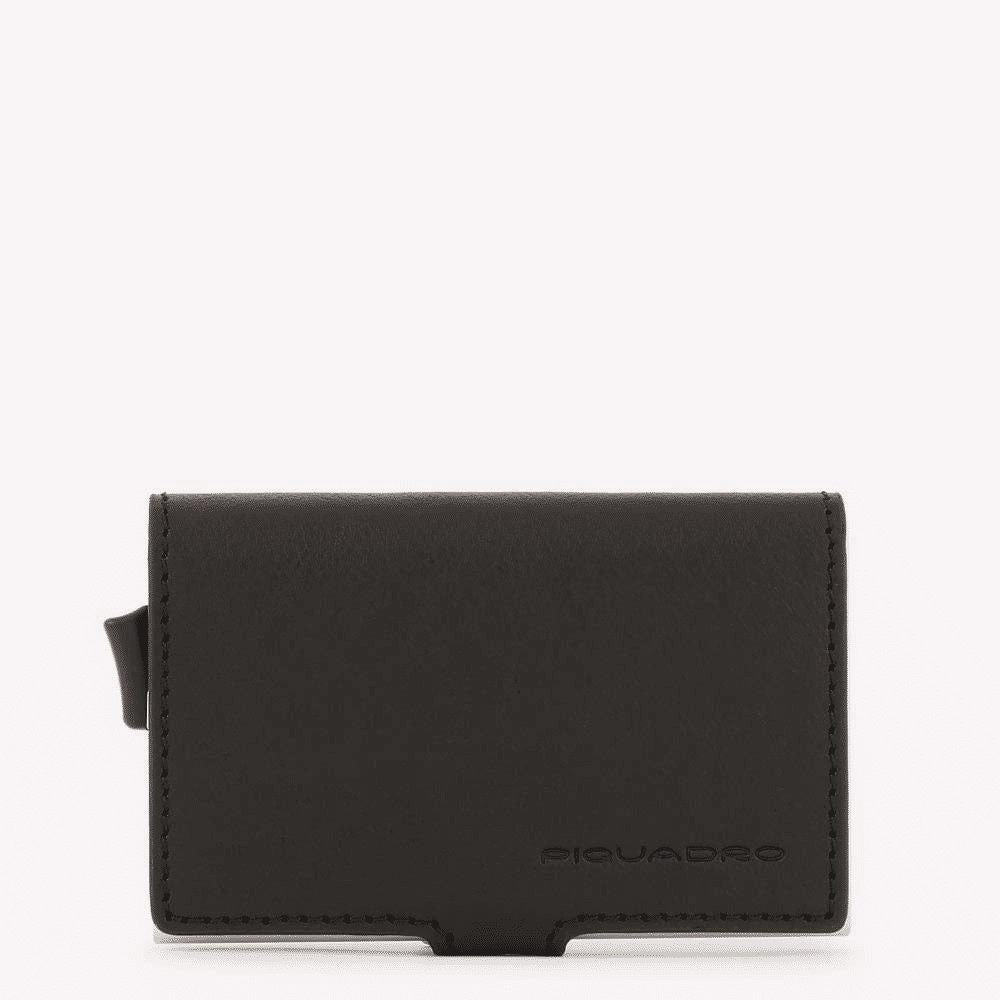 PIQUADRO Portacarte di credito in metallo Nero 