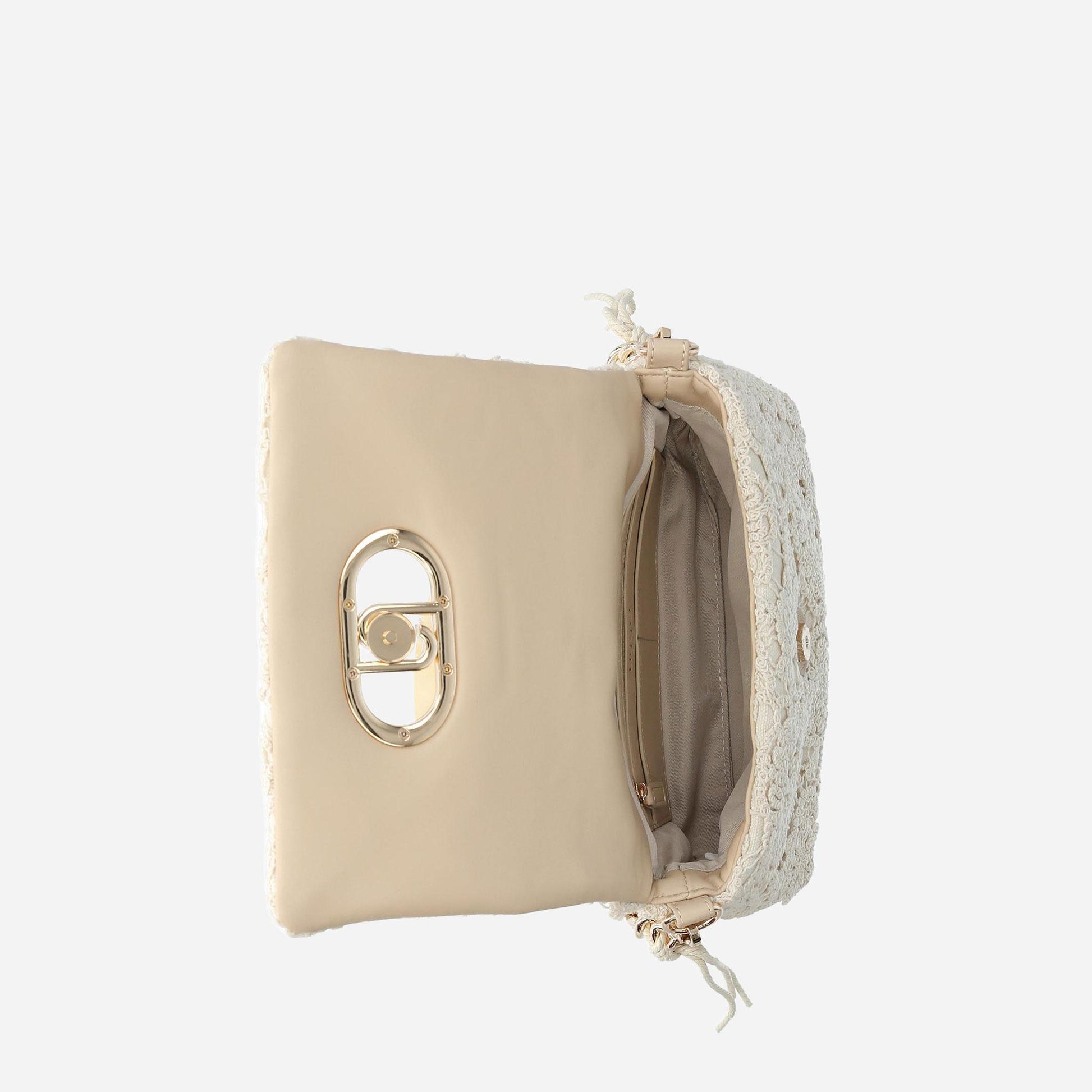 LIU JO Borsa media LaPuffy in crochet CREAM 
